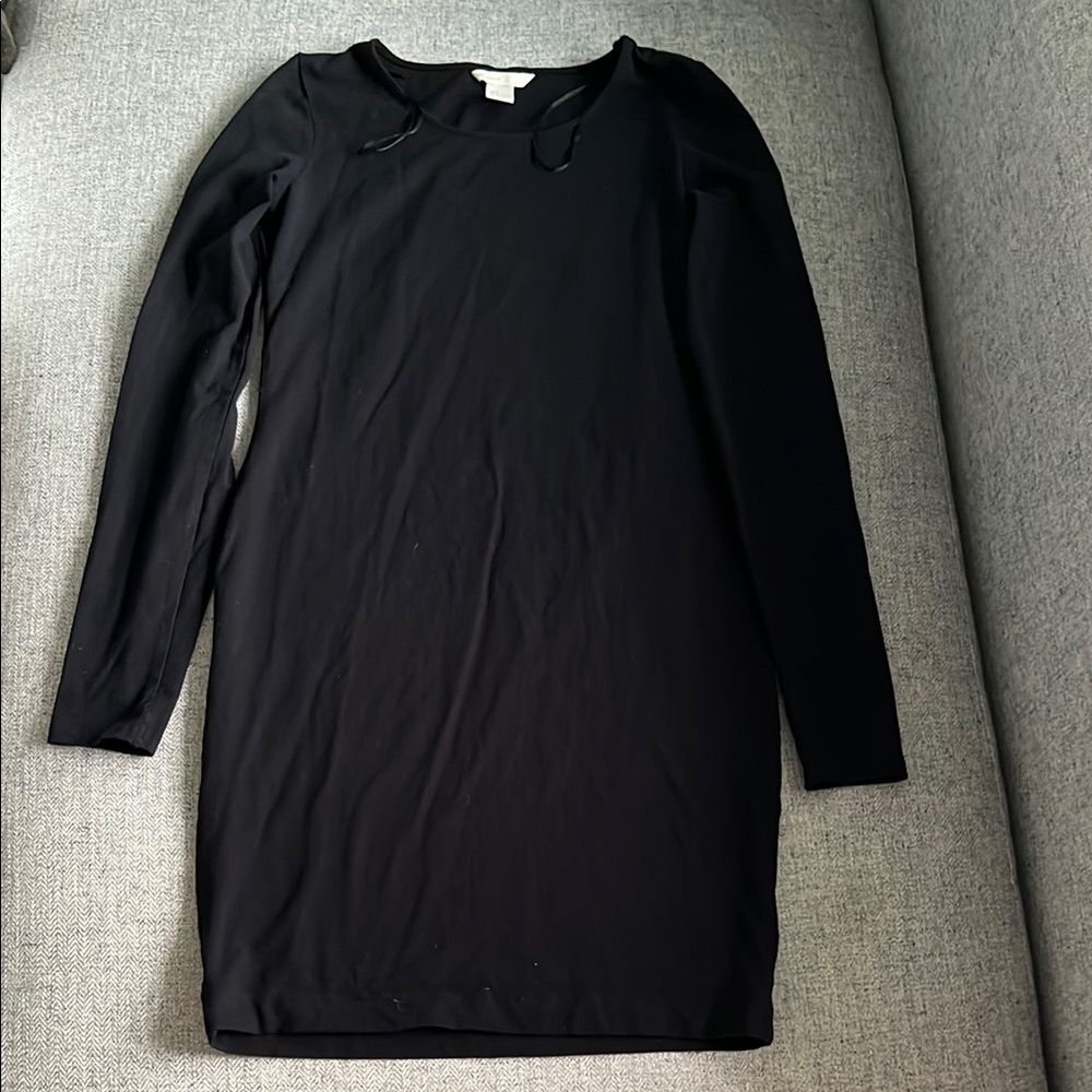 Black Long Sleeve Cotton Dress